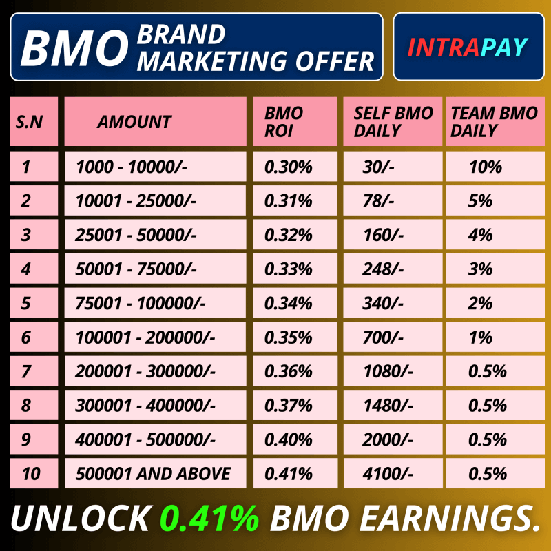 Brand marketing offer of intrapay recharge